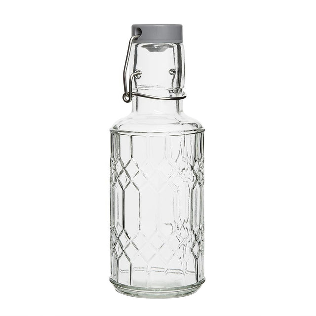 Olympia Geo Glass Water Bottle with Stopper 380ml (Pack of 6) - DN818 Jugs, Pitchers, Decanters & Carafes Olympia   