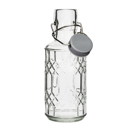Olympia Geo Glass Water Bottle with Stopper 380ml (Pack of 6) - DN818 Jugs, Pitchers, Decanters & Carafes Olympia   