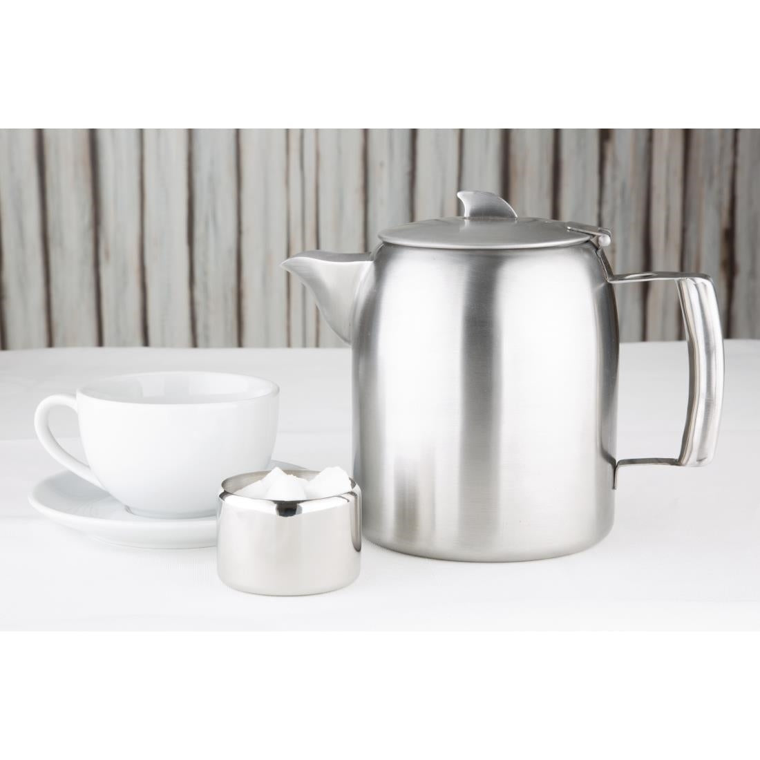 Olympia Airline Teapot Stainless Steel 1.6Ltr - DP125  Olympia   