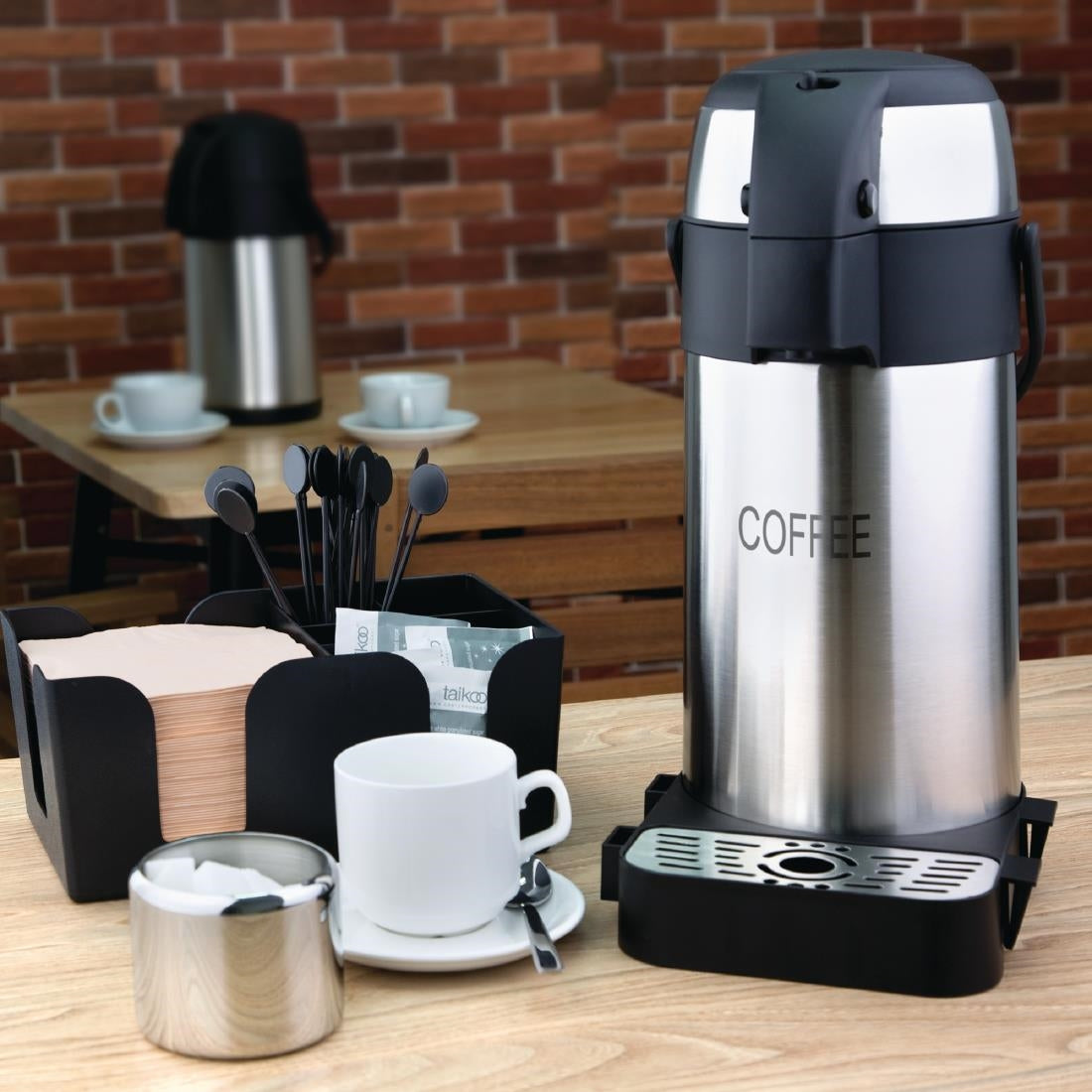 Olympia Pump Action Airpot Etched 'Coffee' 3Ltr - DP128  Olympia   