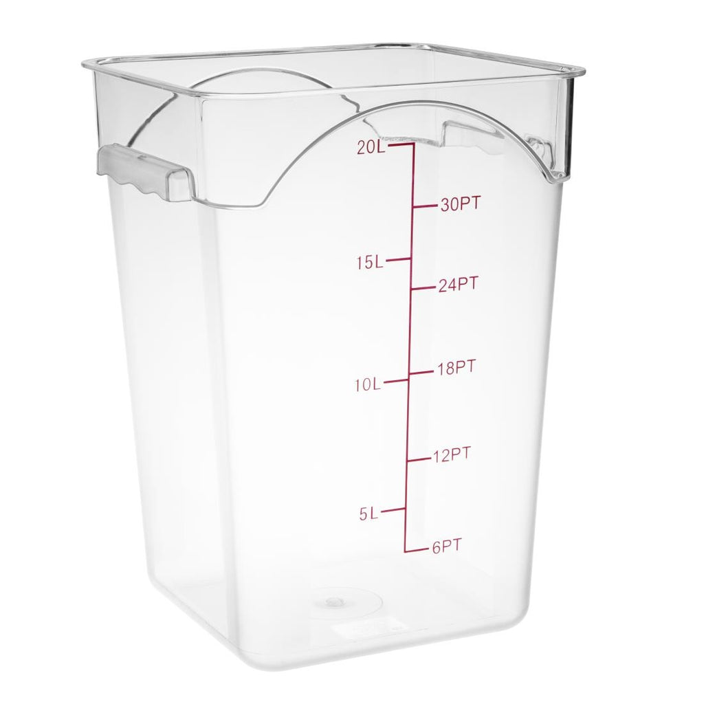 Hygiplas Polycarbonate Square Storage Container 20Ltr - DP130  Hygiplas   