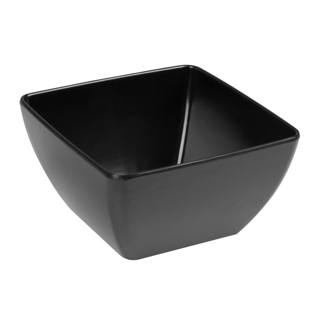 Olympia Kristallon Curved Black Melamine Bowl 8" - DP146  Olympia   