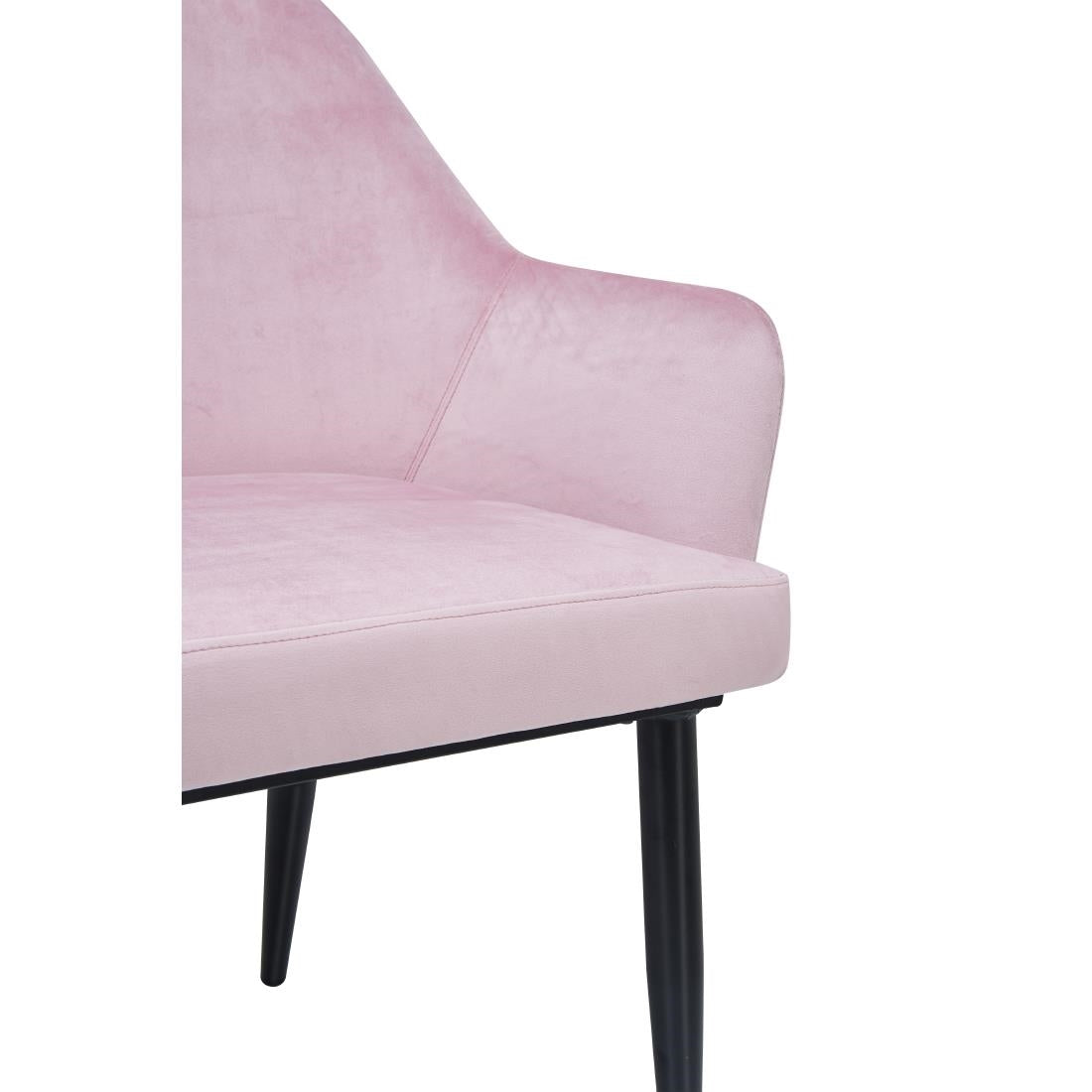 Bolero Lia Velvet Effect Chairs Dusty Pink (Set of 2) - DP198 Upholstered Dining Chairs Bolero   