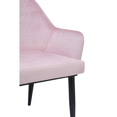 Bolero Lia Velvet Effect Chairs Dusty Pink (Set of 2) - DP198 Upholstered Dining Chairs Bolero   