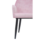 Bolero Lia Velvet Effect Chairs Dusty Pink (Set of 2) - DP198 Upholstered Dining Chairs Bolero   