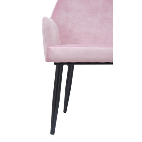 Bolero Lia Velvet Effect Chairs Dusty Pink (Set of 2) - DP198 Upholstered Dining Chairs Bolero   