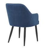 Bolero Lia Velvet Effect Chairs Dark Navy (Set of 2) - DP199 Upholstered Dining Chairs Bolero   
