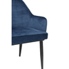 Bolero Lia Velvet Effect Chairs Dark Navy (Set of 2) - DP199 Upholstered Dining Chairs Bolero   