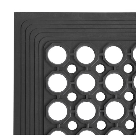 Jantex Rubber Anti Fatigue Anti Slip Floor Safety Mat Black 1500 x 900mm - DP206  Jantex   
