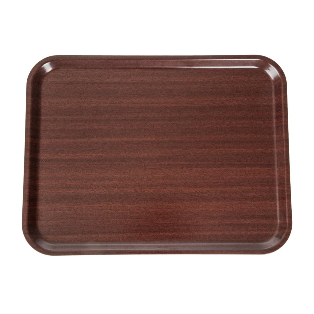 Cambro Capri Laminate Canteen Tray Mahogany 430mm - DP210  Cambro   