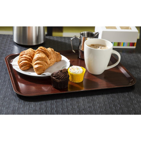 Cambro Capri Laminate Canteen Tray Mahogany 430mm - DP210  Cambro   