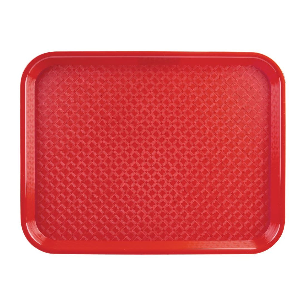 Olympia Kristallon Polypropylene Fast Food Tray Red Small 345mm - DP213  Olympia   
