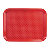 Olympia Kristallon Polypropylene Fast Food Tray Red Small 345mm - DP213  Olympia   