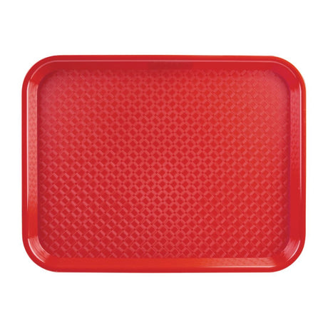 Olympia Kristallon Polypropylene Fast Food Tray Red Small 345mm - DP213  Olympia   
