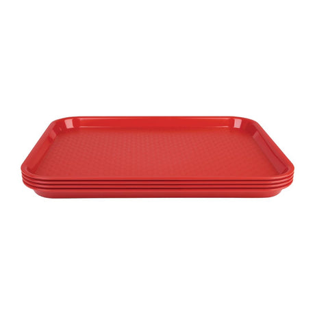 Olympia Kristallon Polypropylene Fast Food Tray Red Small 345mm - DP213  Olympia   