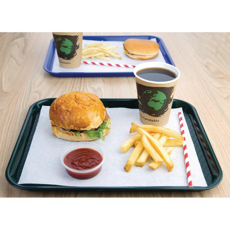 Olympia Kristallon Small Polypropylene Fast Food Tray Green 345mm - DP214  Olympia   