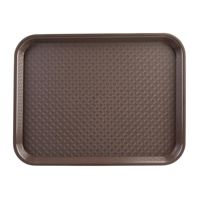 Olympia Kristallon Small Polypropylene Fast Food Tray Brown 345mm - DP218  Olympia   