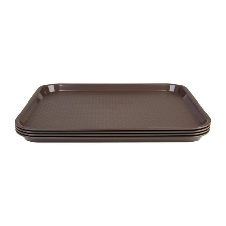 Olympia Kristallon Small Polypropylene Fast Food Tray Brown 345mm - DP218  Olympia   