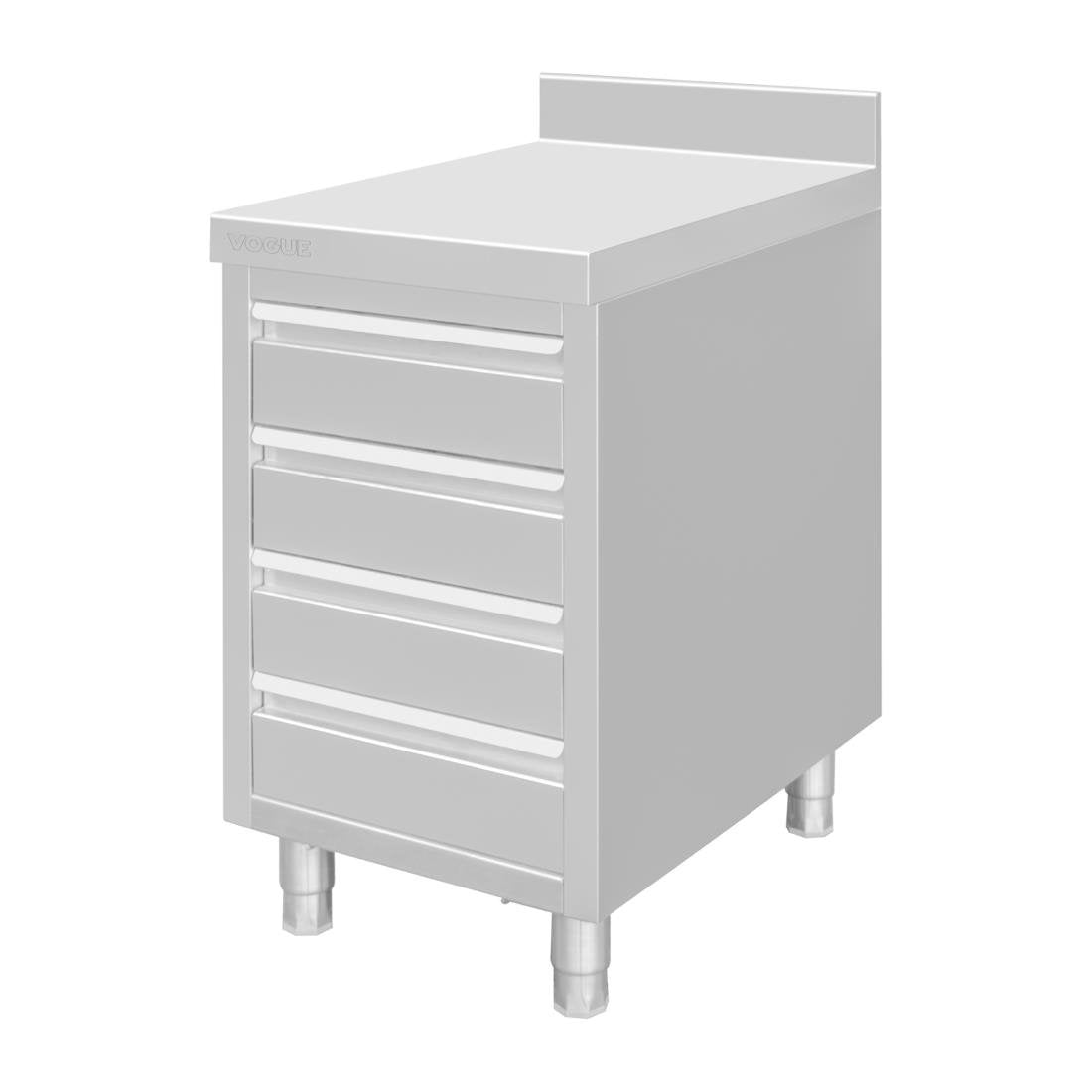 Vogue Stainless Steel 4 Drawer Workstation with 100mm Upstand - DP276  Vogue   