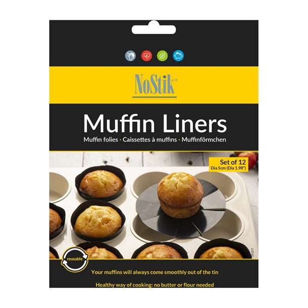 NoStik Reusable Muffin Liners 500mm (Pack of 12) - DP539  No Stik   