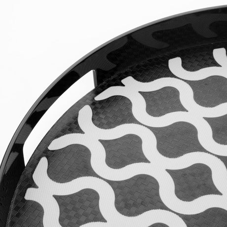 Olympia Kristallon PC Round Non Slip Tray With Handles 355mm - DP665  Olympia   