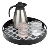 Olympia Kristallon PC Round Non Slip Tray With Handles 355mm - DP665  Olympia   
