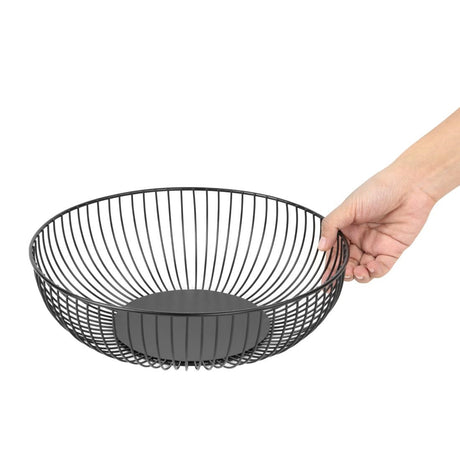 Olympia Wire Food Display Bowl Round Black 285x85mm - DP670  Olympia   