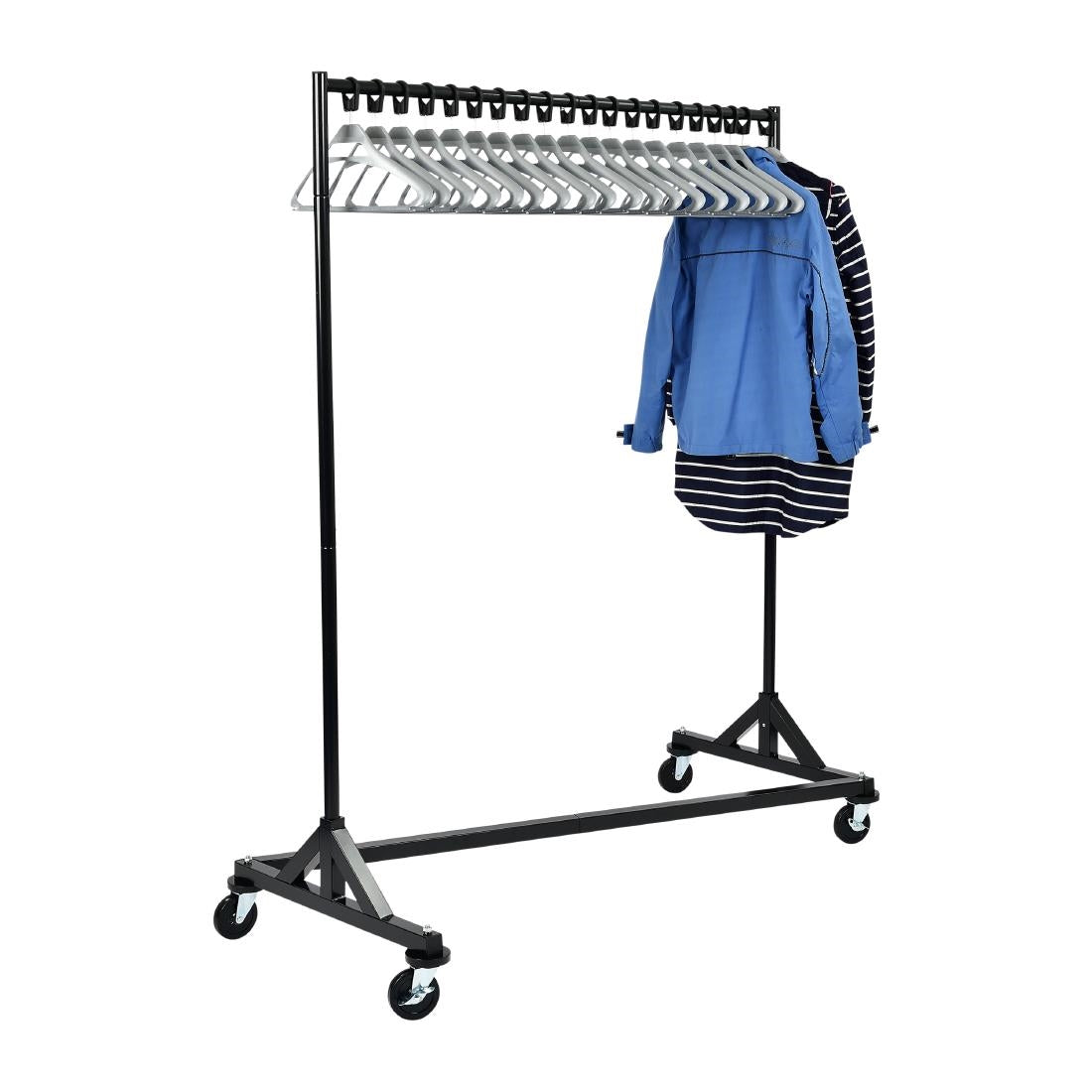 Black Garment Rail with 20 Grey Hangers - DP708  Commercial Hangers   