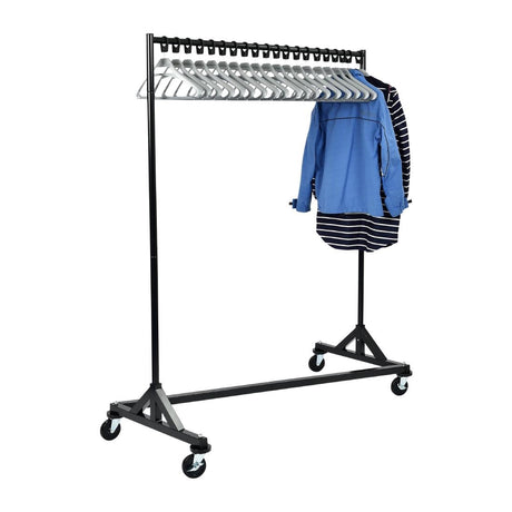 Black Garment Rail with 20 Grey Hangers - DP708  Commercial Hangers   