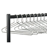 Black Garment Rail with 25 Captive Steel Hangers - DP709  Commercial Hangers   