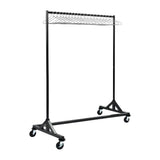 Black Garment Rail with 25 Captive Steel Hangers - DP709  Commercial Hangers   