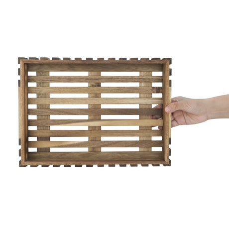 Olympia Acacia Small Storage Box 356x255mm - DP880  Olympia   