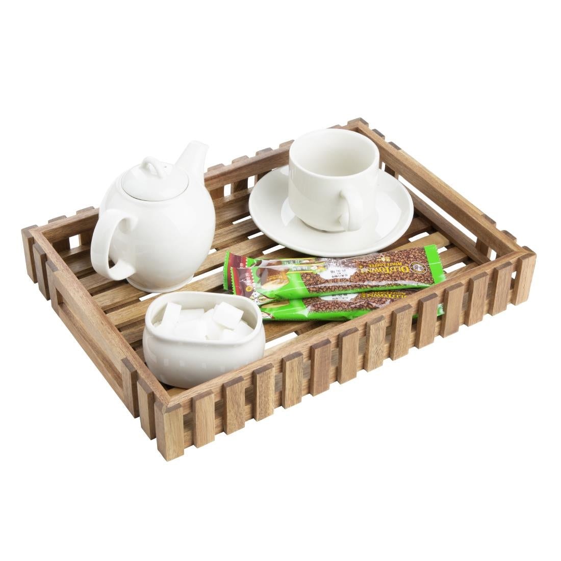 Olympia Acacia Small Storage Box 356x255mm - DP880  Olympia   