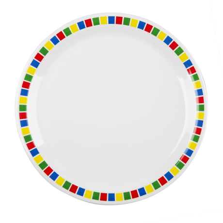 Olympia Kristallon Fairground Melamine Dinner Plates 230mm (Pack of 12) - DP981 Plates Olympia