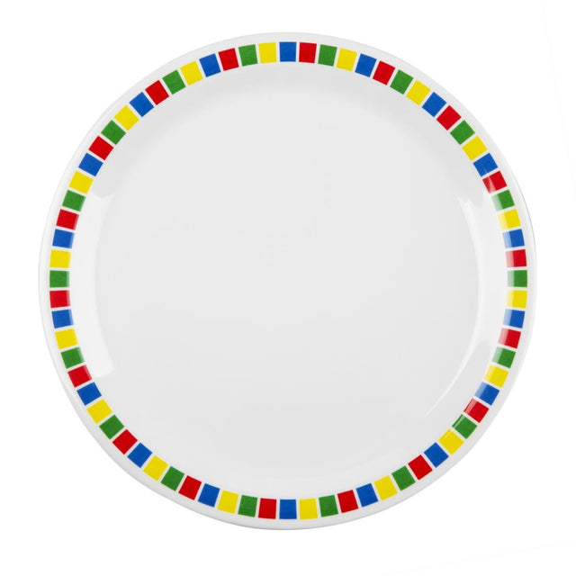 Olympia Kristallon Fairground Melamine Dinner Plates 230mm (Pack of 12) - DP981 Plates Olympia