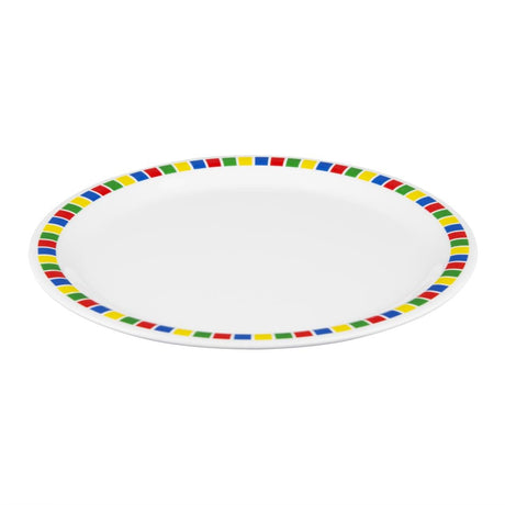 Olympia Kristallon Fairground Melamine Dinner Plates 230mm (Pack of 12) - DP981 Plates Olympia