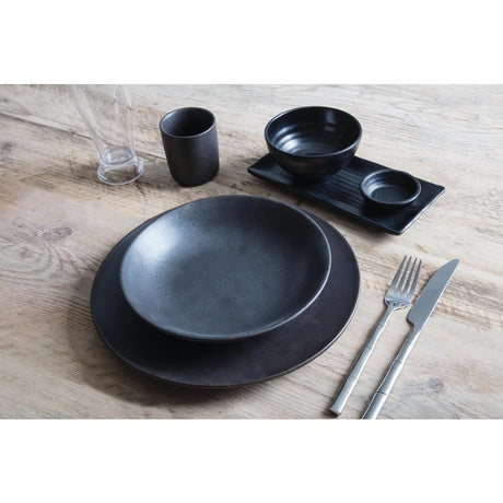 Olympia Kristallon Fusion Melamine Rice Bowls Black 120mm (Pack of 6) - DR514 Bowls Olympia