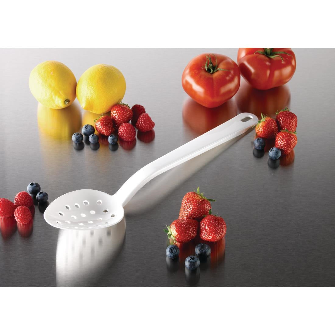 Matfer Bourgeat Exoglass Perforated Serving Spoon White 13" - DR197  Matfer Bourgeat   