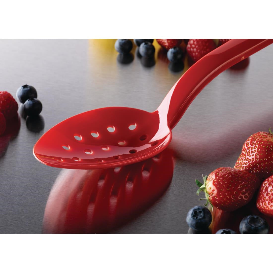 Matfer Bourgeat Exoglass Perforated Serving Spoon Red 13" - DR199  Matfer Bourgeat   