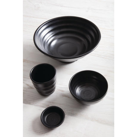 Olympia Kristallon Fusion Melamine Rice Bowls Black 120mm (Pack of 6) - DR514 Bowls Olympia