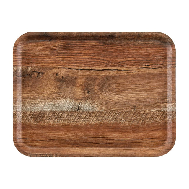 Cambro Madeira Laminate Canteen Tray Brown Oak 430mm - DR581  Cambro   
