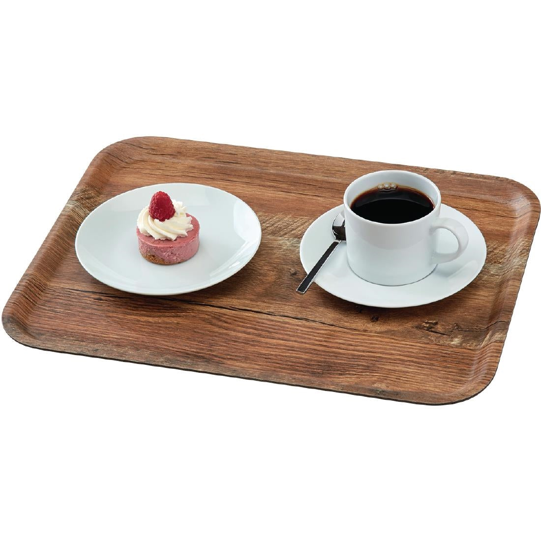 Cambro Madeira Laminate Canteen Tray Brown Oak 460mm - DR586  Cambro   