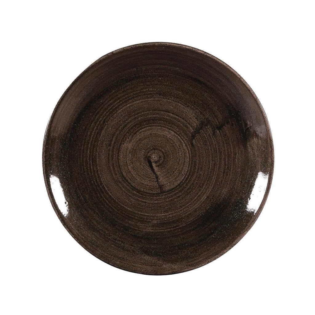 Churchill Stonecast Patina Coupe Plates Black 288mm (Pack of 12) - DR650 Plates Churchill