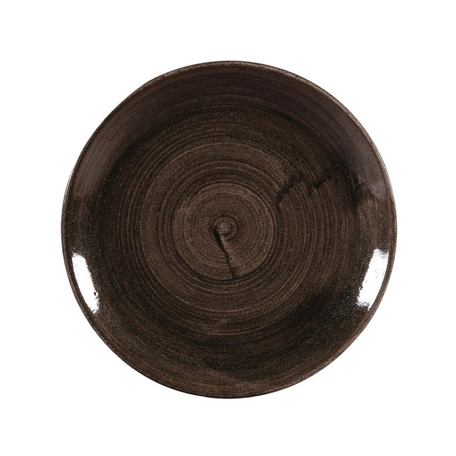 Churchill Stonecast Patina Coupe Plates Black 288mm (Pack of 12) - DR650 Plates Churchill