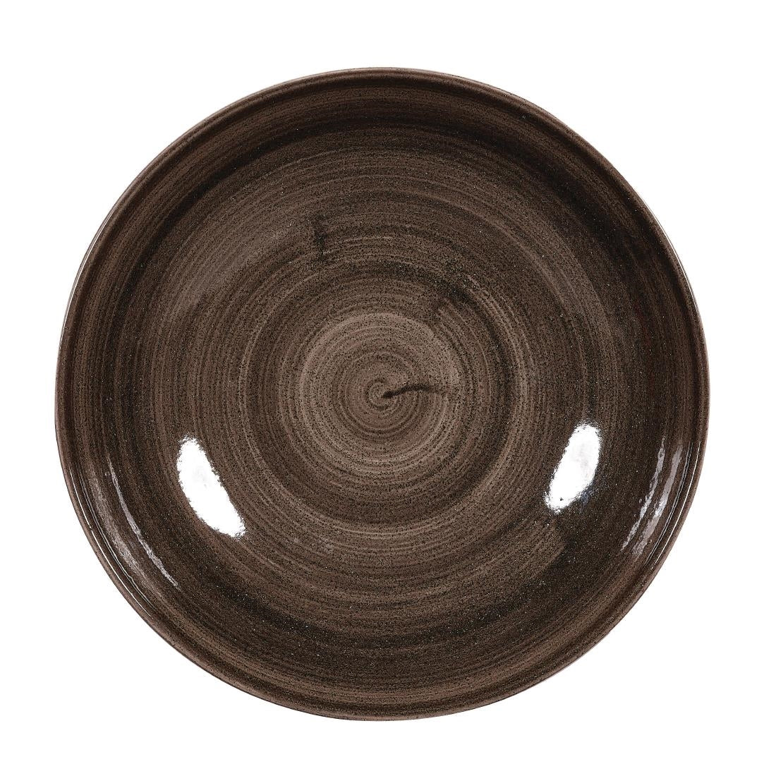 Churchill Stonecast Patina Coupe Plates Black 217mm (Pack of 12) - DR652 Plates Churchill