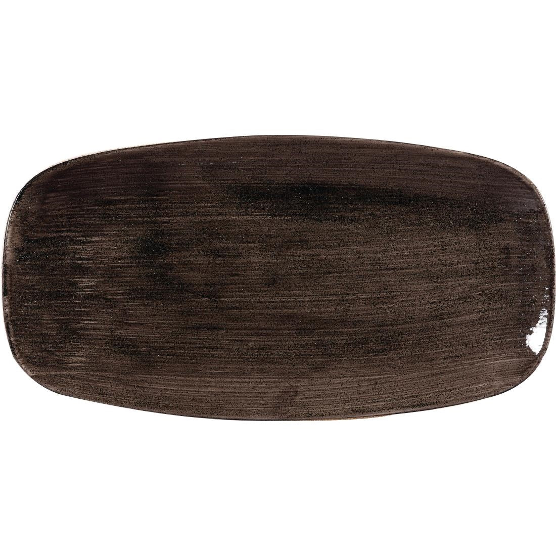 Churchill Stonecast Patina Rectangular Plates Black 298mm (Pack of 12) - DR658 Plates Churchill