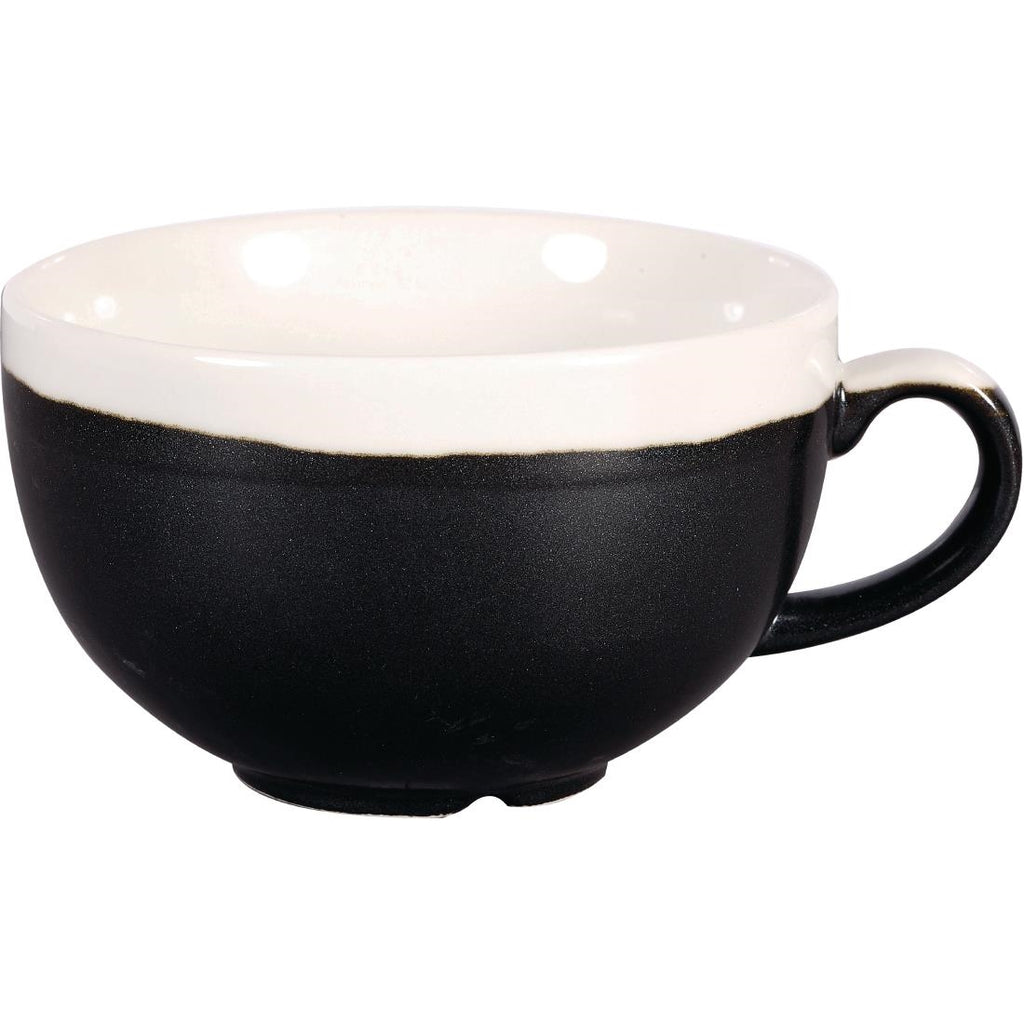 Churchill Monochrome Cappuccino Cup Onyx Black 225ml (Pack of 12) - DR685 Cups and Mugs Churchill
