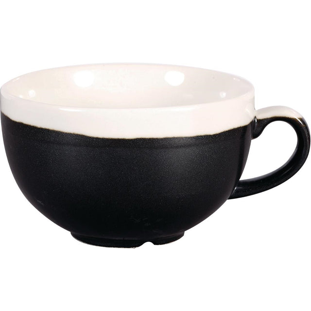 Churchill Monochrome Cappuccino Cup Onyx Black 225ml (Pack of 12) - DR685 Cups and Mugs Churchill