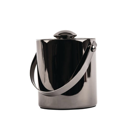 Olympia Double Walled Ice Bucket with Lid 1Ltr Gunmetal - DR742  Olympia   
