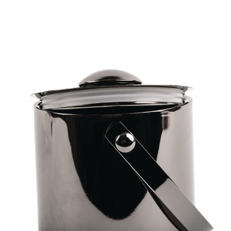 Olympia Double Walled Ice Bucket with Lid 1Ltr Gunmetal - DR742  Olympia   